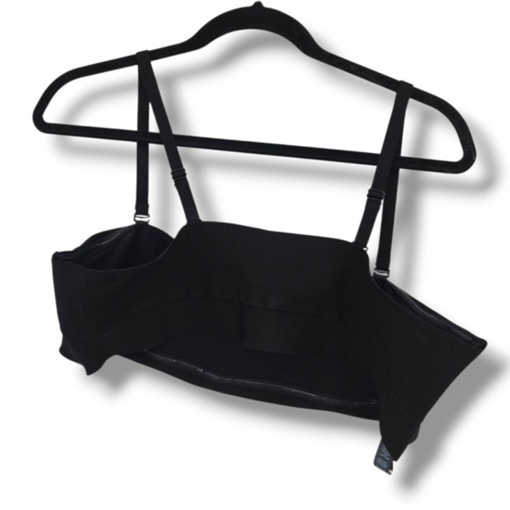 New SKIMS Bandeau Bikini Top Ribbed Swim Strapless Black Size 3X‎